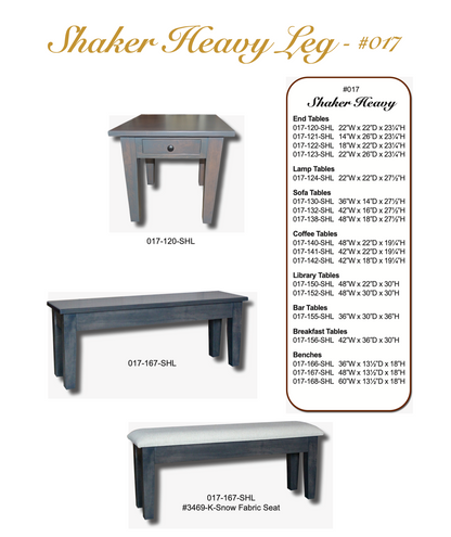 Shaker Heavy Leg End Table With Drawer