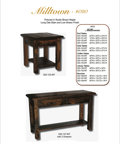 Milltown 22″ x 26″ End Table With Drawer