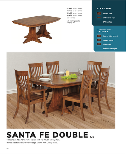 Santa Fe Double Pedestal Table and Chair Set