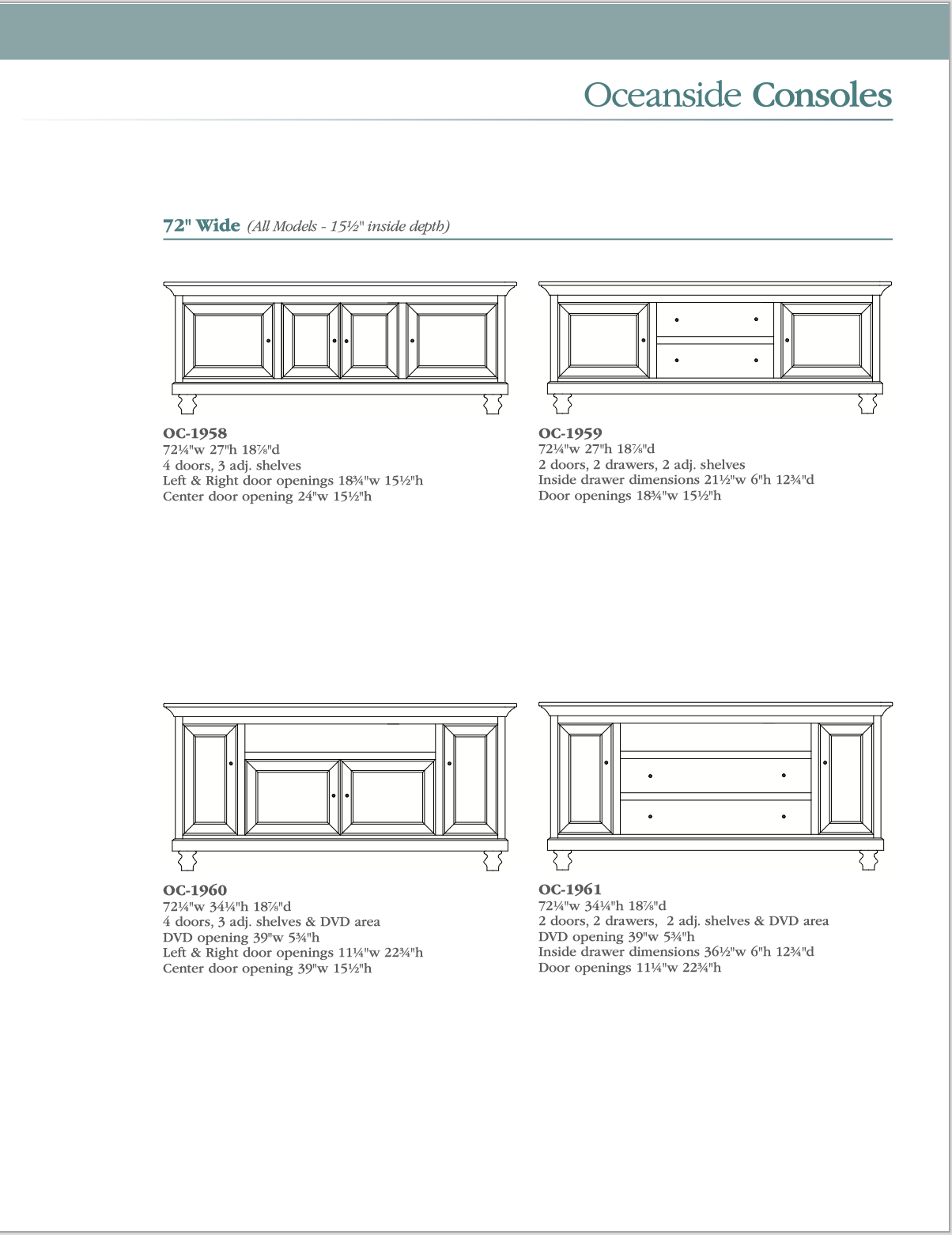 Oceanside 60″ TV Console