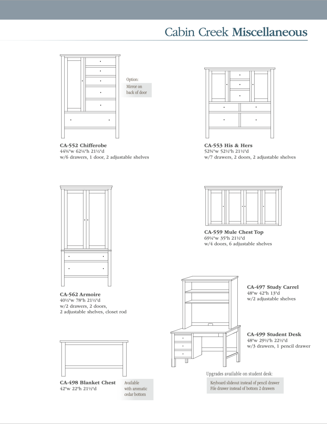 Cabin Creek Bedroom Set