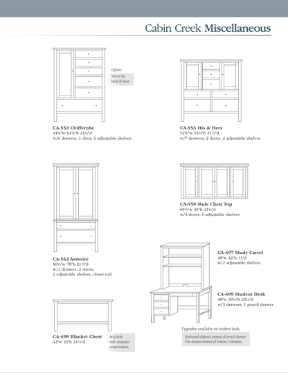 Cabin Creek Bedroom Set