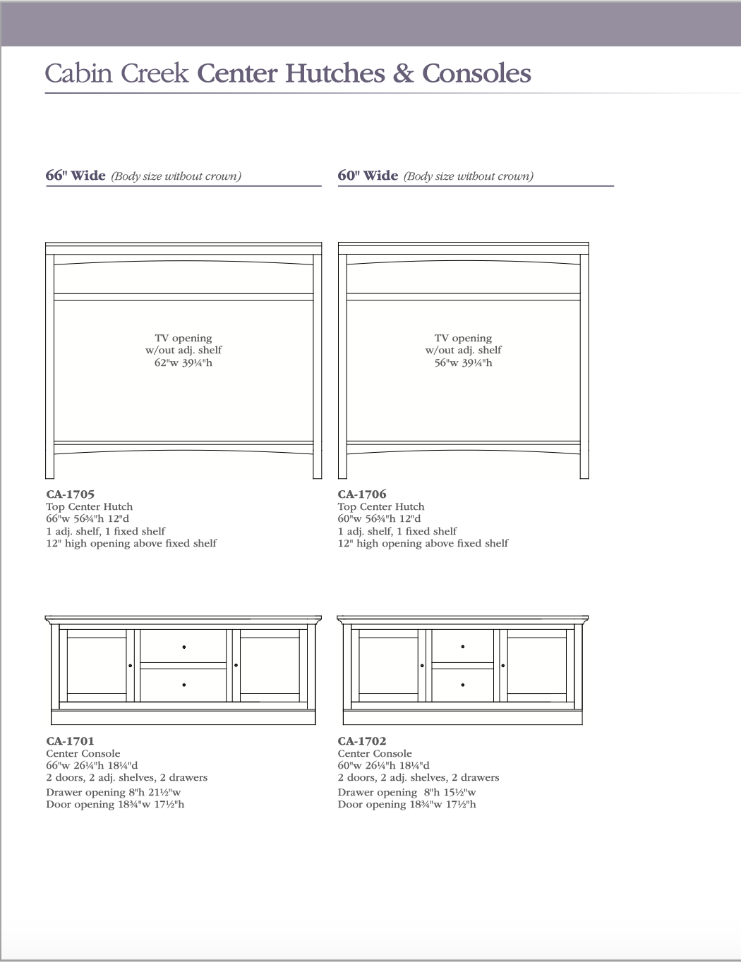 Cabin Creek Entertainment Center / Wall Unit