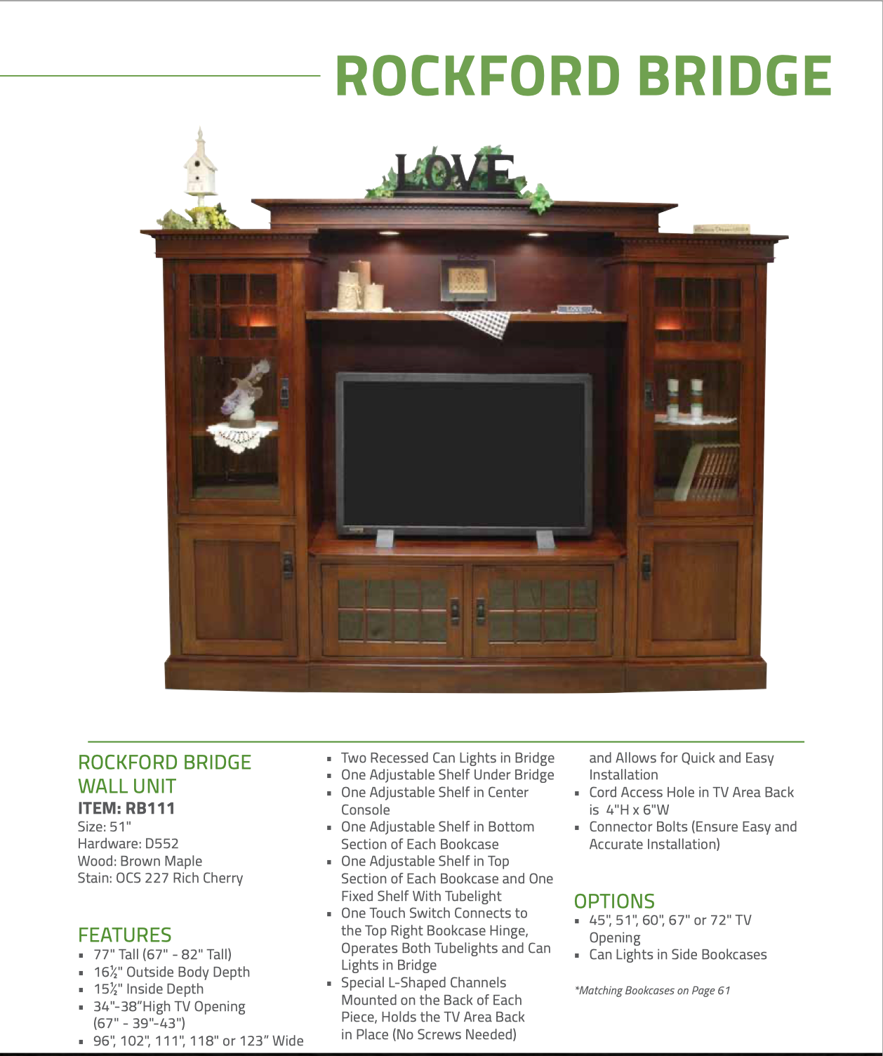 Rockford Bridge Entertainment Center / Wall Unit