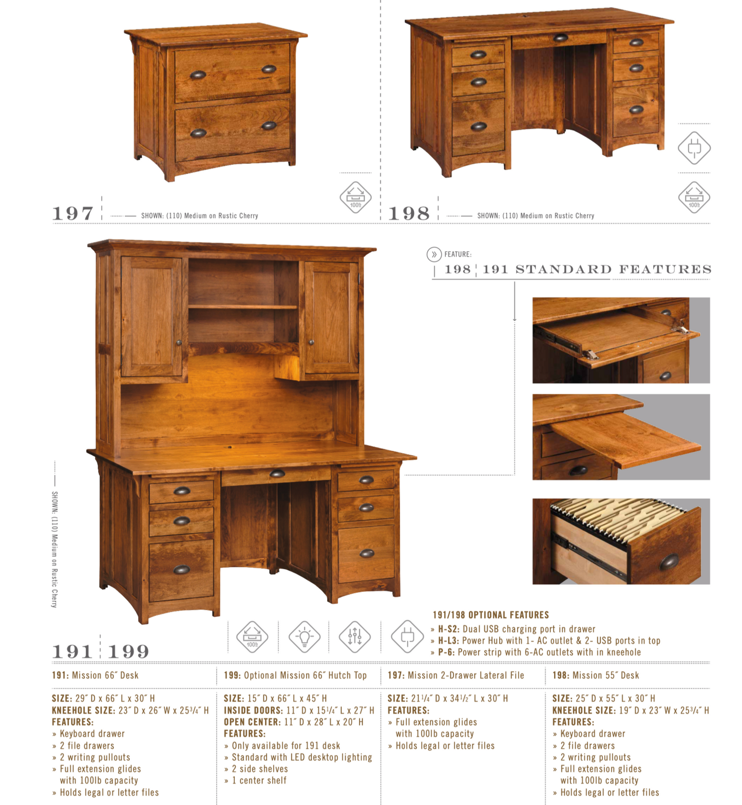 3 Drawer Mission Deluxe File Cabinet