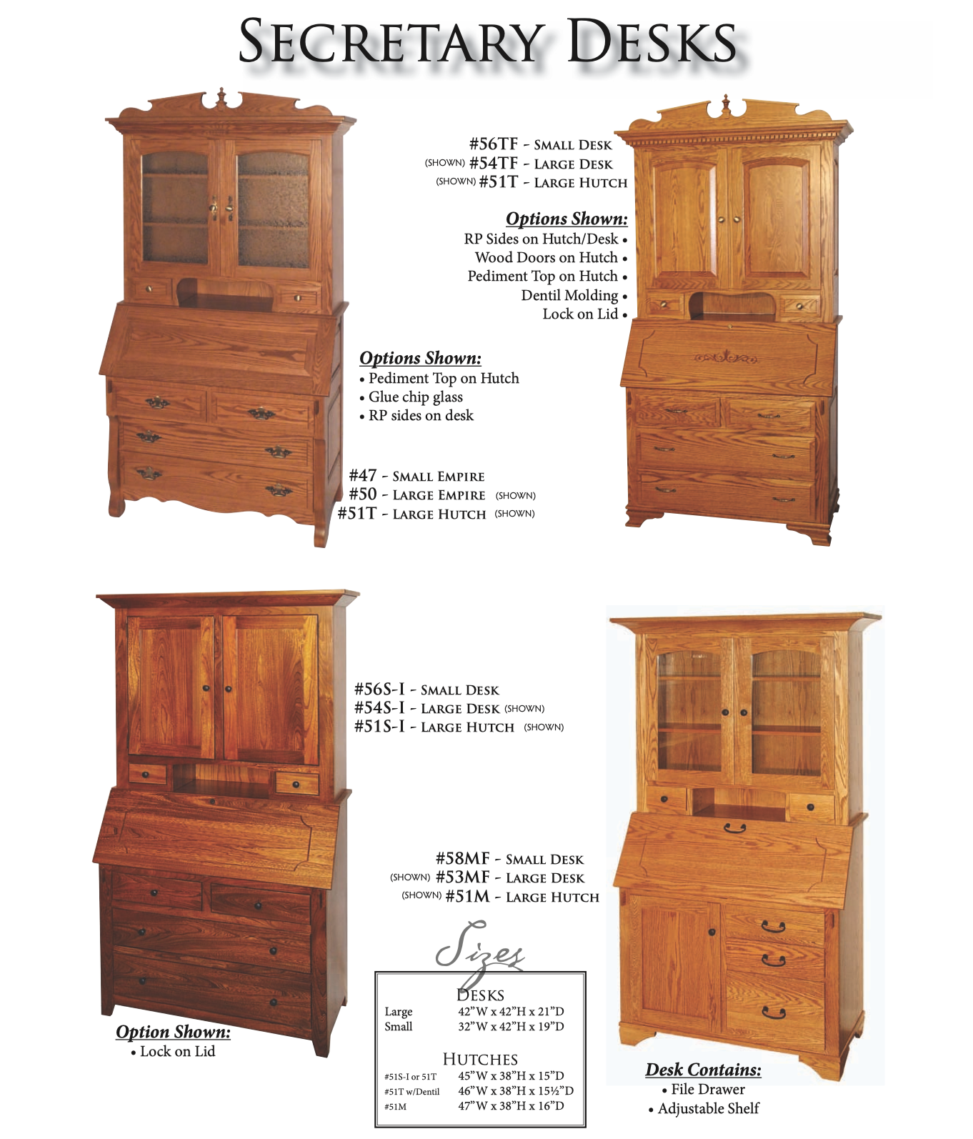 Mission Secretary Desk with Hutch Top