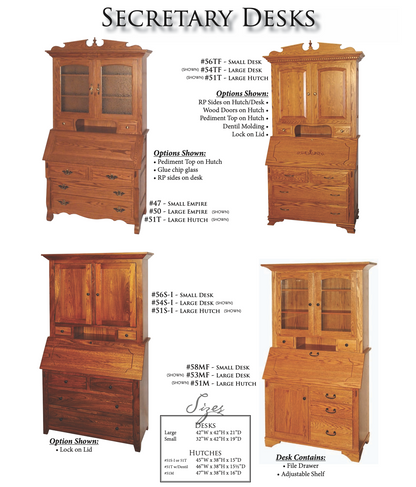 Mission Secretary Desk with Hutch Top