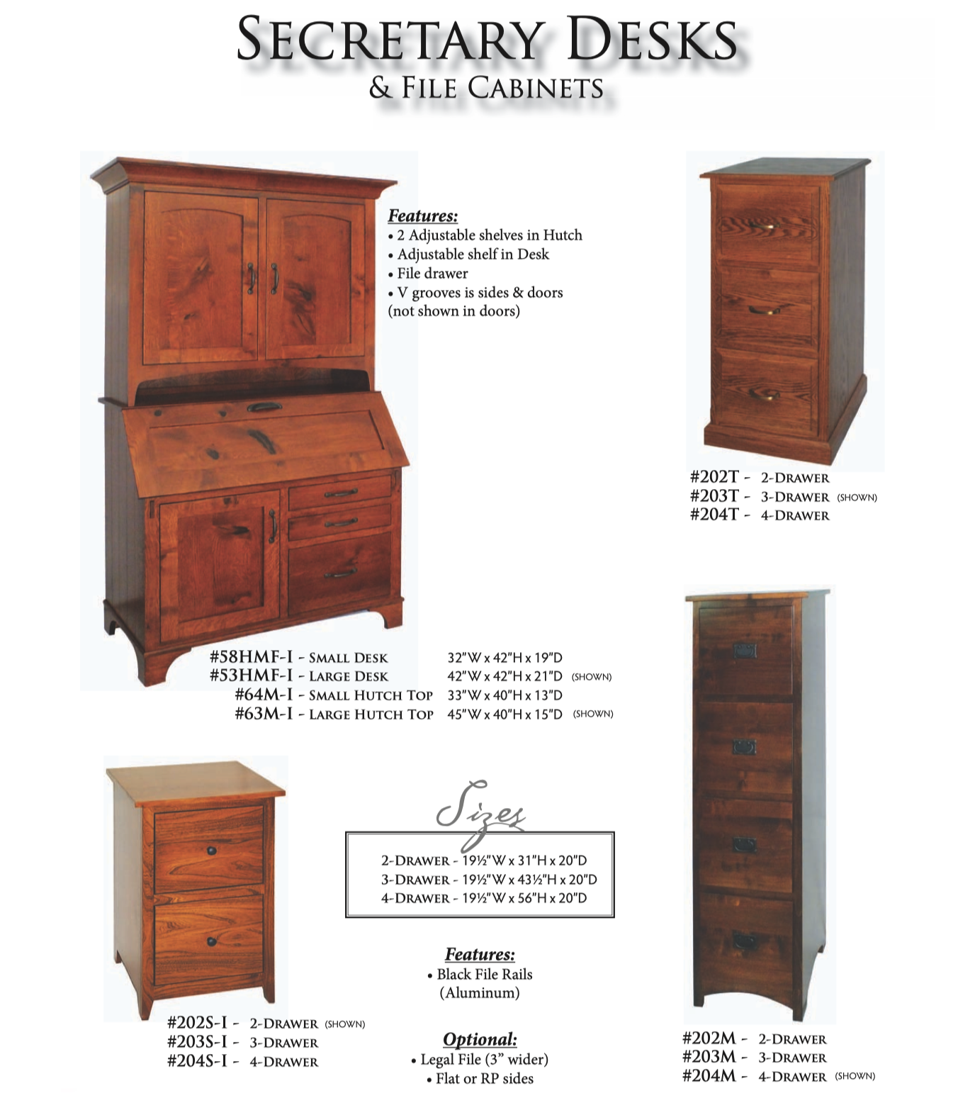 Mission Secretary Desk with Hutch Top
