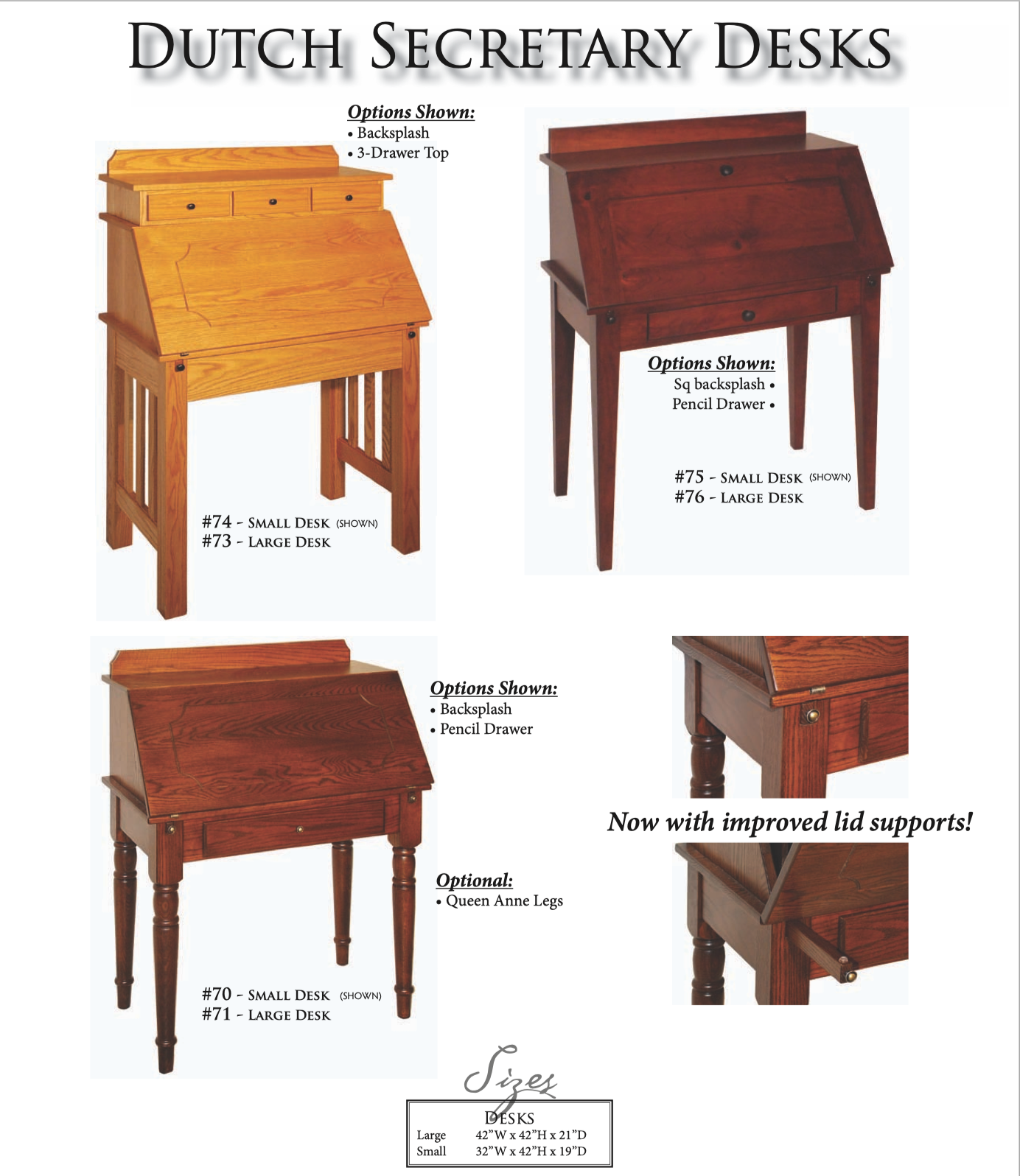 Mission Secretary Desk with Hutch Top