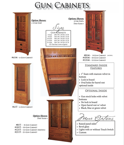 12 Gun Traditional Cabinet With Drawers