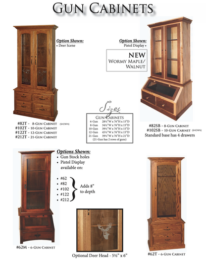 12 Gun Traditional Cabinet With Drawers