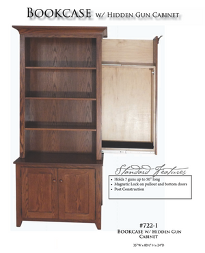7 Gun Bookcase with Hidden Gun Cabinet