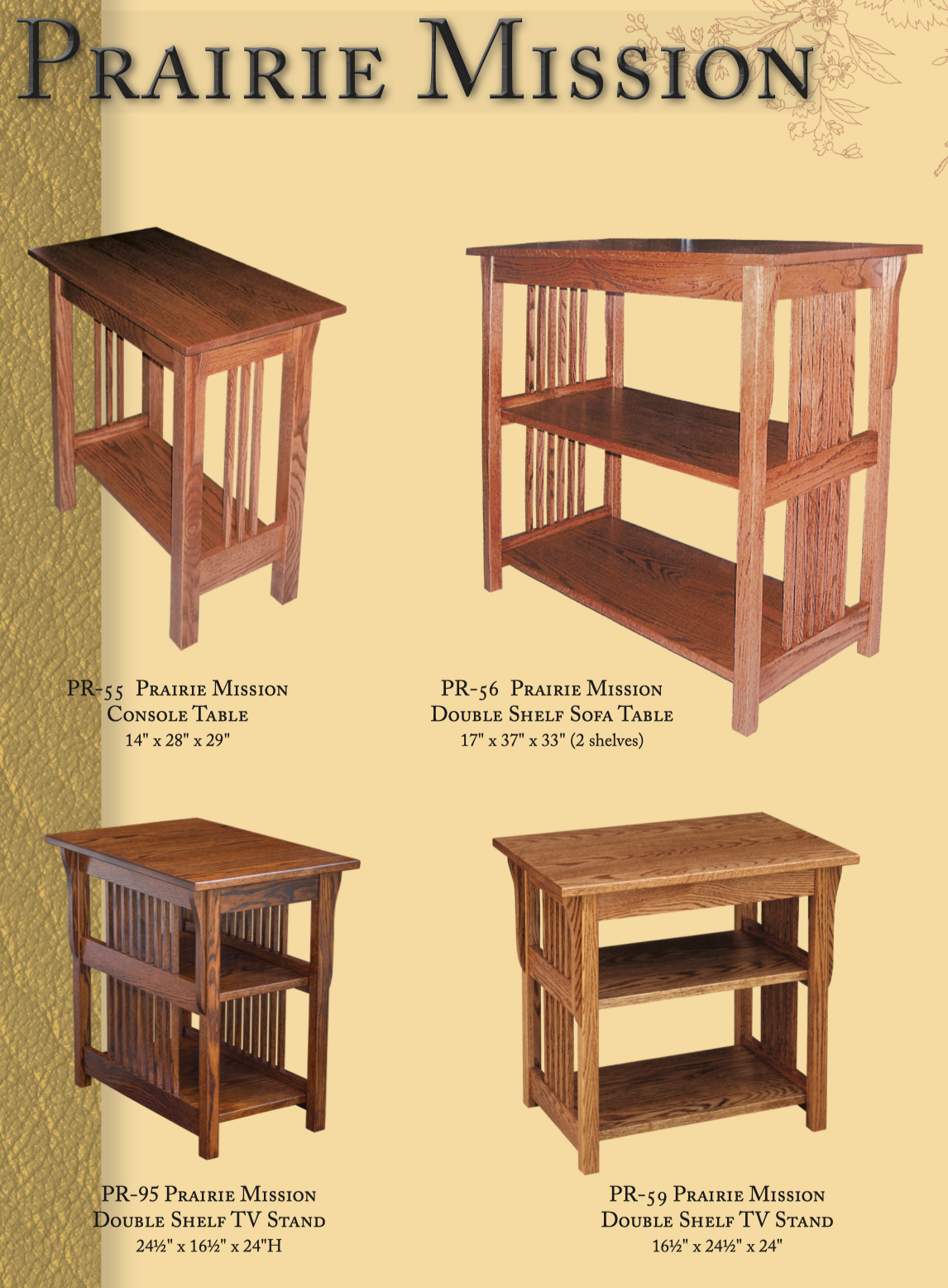 Prairie Mission 34" x 48" Coffee Table with Four Drawers