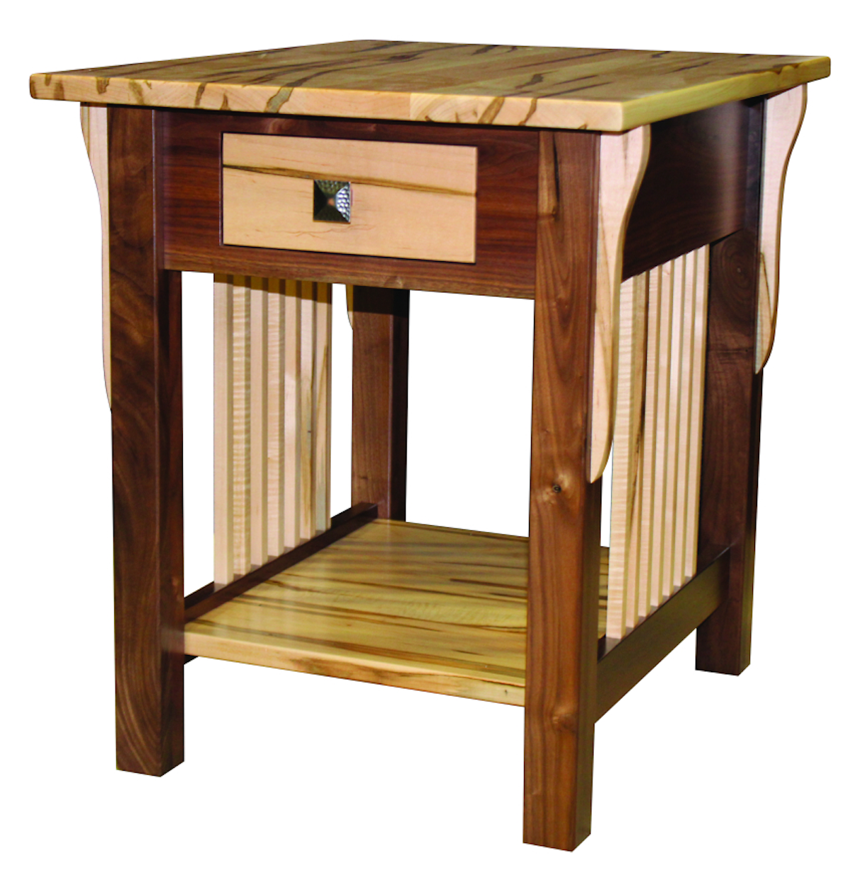 Prairie Mission Wormy Maple and Walnut 19" x 24" End Table