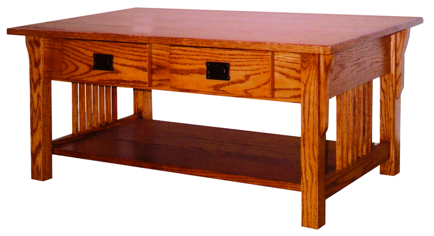 Prairie Mission 24" x 40" Coffee Table with Two Drawers