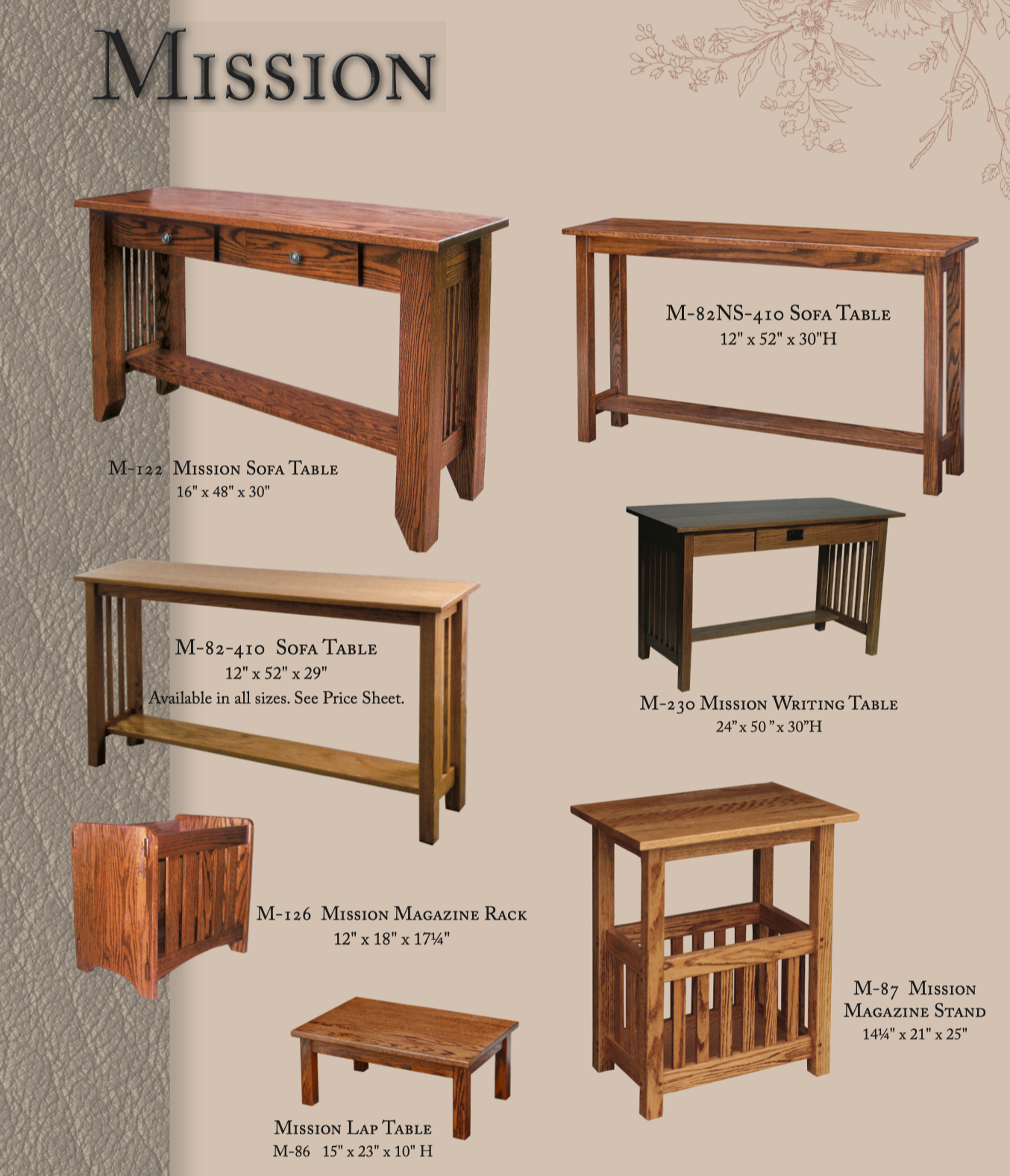 Mission Heavy Leg 48" Sofa Table 
