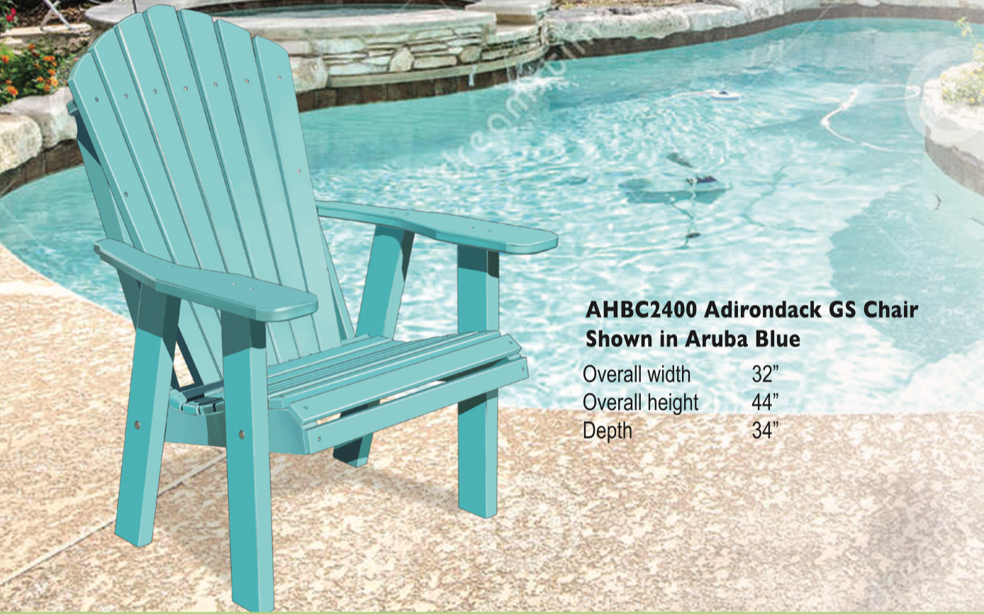 Poly 2' Adirondack Chair in Cherry on Black