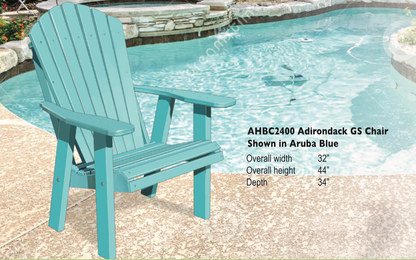Poly 2' Adirondack Chair in Cherry on Black