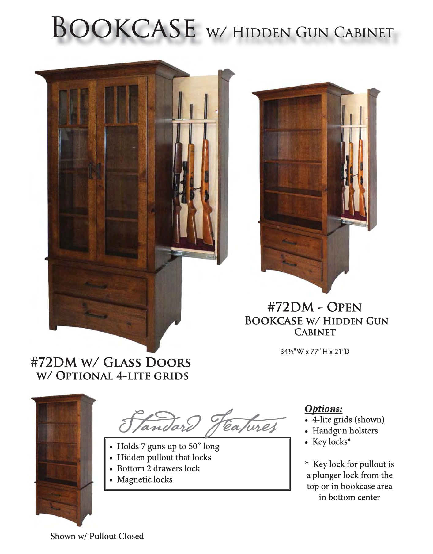 8 Gun Traditional Cabinet With Drawers and Canned Light