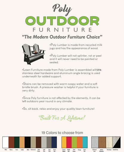 Poly 4′ Adirondack Love Seat Bench