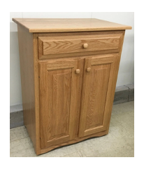 Amish Crafted Microwave Cart on Casters With Drawer - CUSTOM SIZE - 24" W x 18" D x 36" H - One Drawer and One Door (Not Two Like Standard) - Door Hinged on the Right When Facing the Cabinet