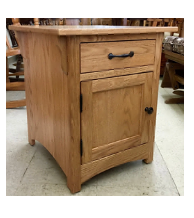 Amish Crafted Salem Mission Enclosed End Table - 20 ¼” D x 20 ½” L x 23” H - CUSTOM - Build with 3 Drawers