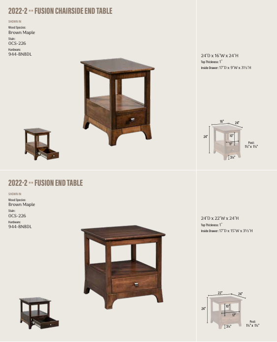 Fusion Chairside End Table