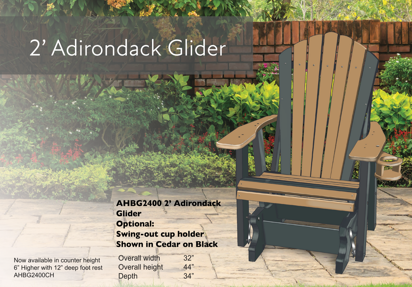 Poly 2′ Adirondack Glider