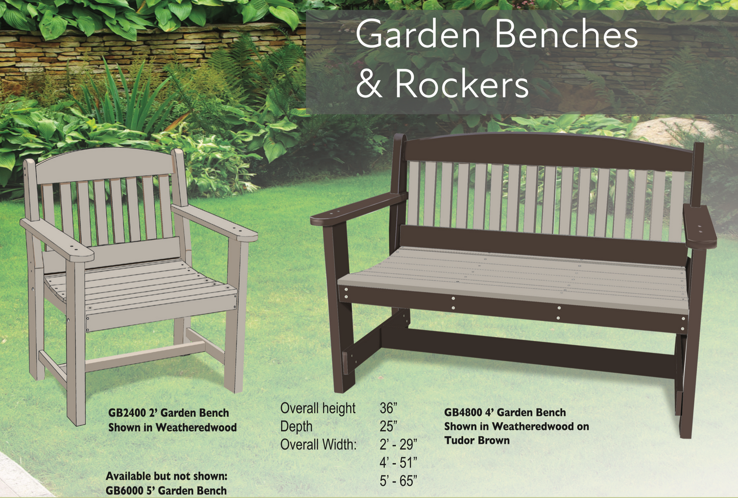 Poly 5′ Garden Bench