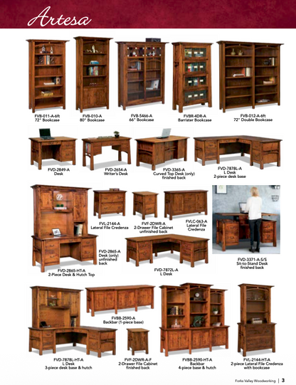 Artesa 2 Drawer Lateral File Cabinet With Bookcase