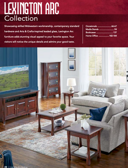 Lexington Arc Open Lift Top Coffee Table W/Counter Weight