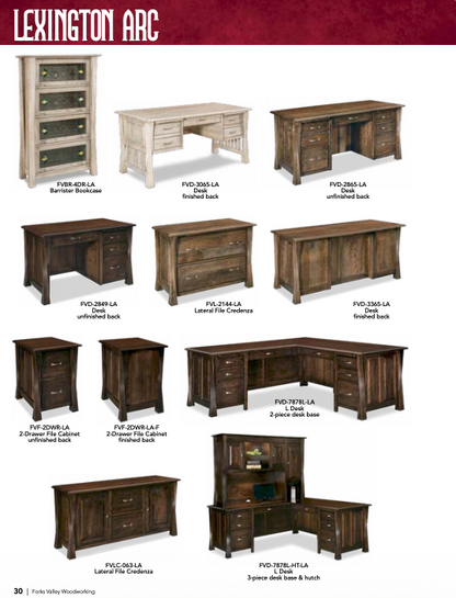 Lexington Arc 8 Drawer L Desk W/3 & Door Hutch Top