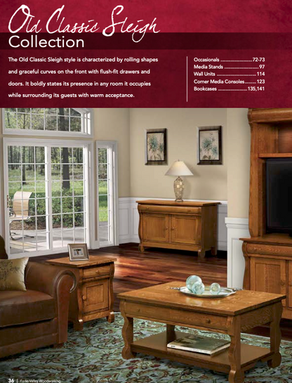 Old Classic Sleigh 6 Pc. Wall Unit.