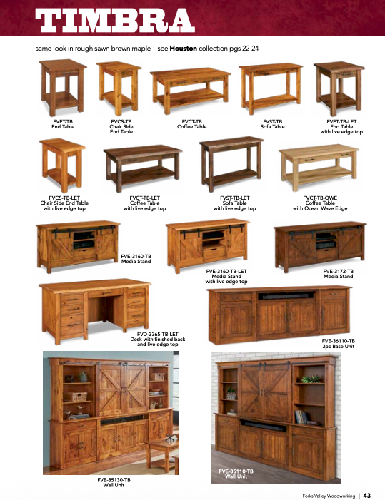 Timbra Double Pedestal 7 Drawer Desk w/Finished Backside & Live Edge Top