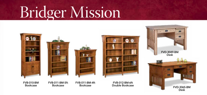Bridger Mission 4 Shelf Bookcase