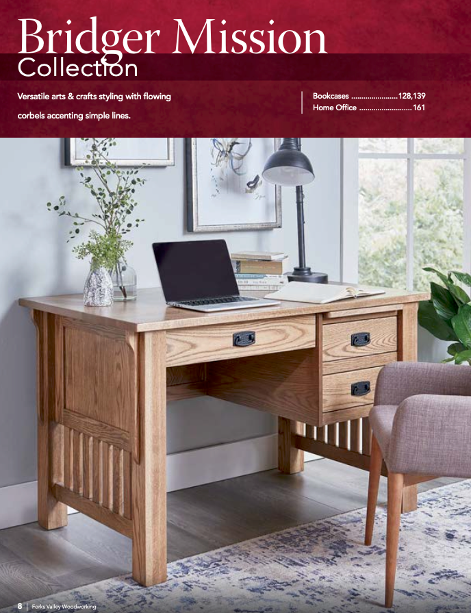 Bridger Mission 4 Shelf Bookcase