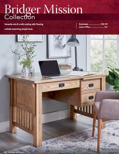 Bridger Mission 4 Shelf Bookcase