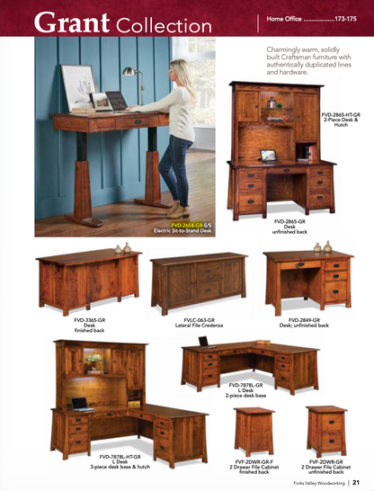 Grant 2 Drawer File Cabinet W/Unfinished Backside