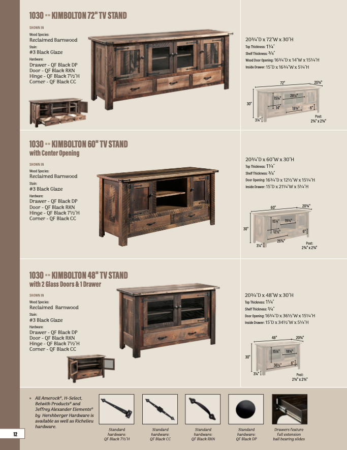 Kimbolton 72" TV Stand w/ 2 Wood Doors