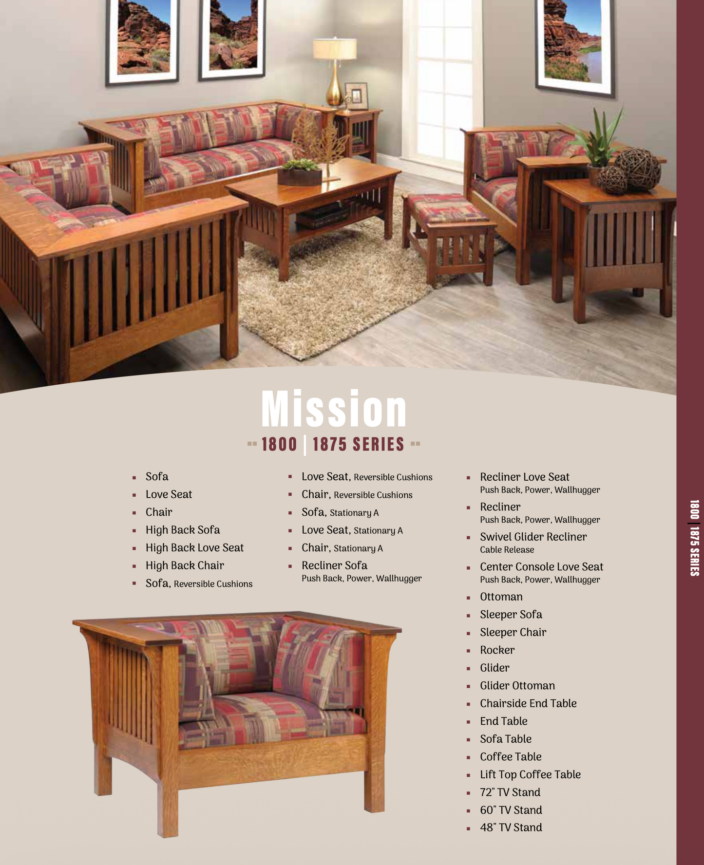 Mission Recliner Sofa