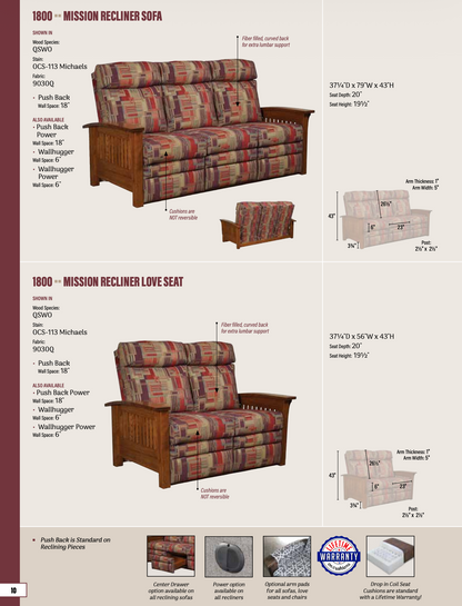 Mission Recliner Love Seat
