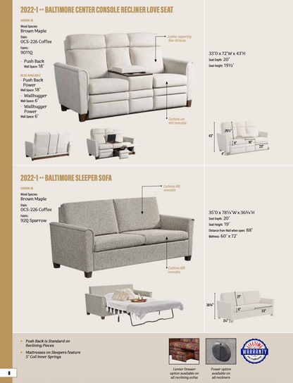 Baltimore Center Console Recliner Love Seat