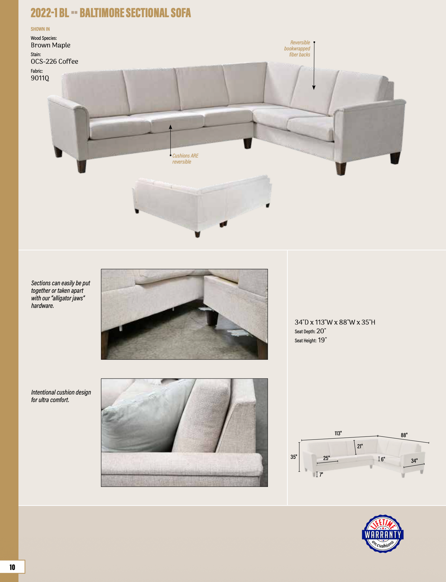 BL Baltimore Sectional Sofa, 6 seats
