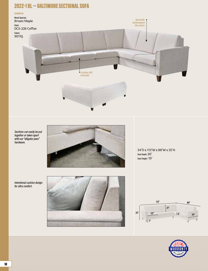 BL Baltimore Sectional Sofa, 6 seats