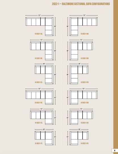 BL Baltimore Sectional Sofa, 6 seats
