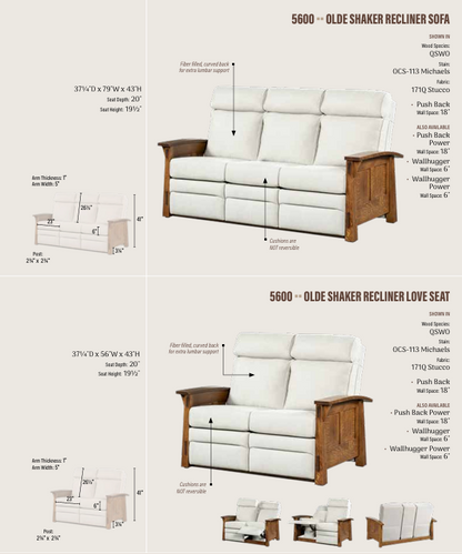 Olde Shaker Recliner Sofa