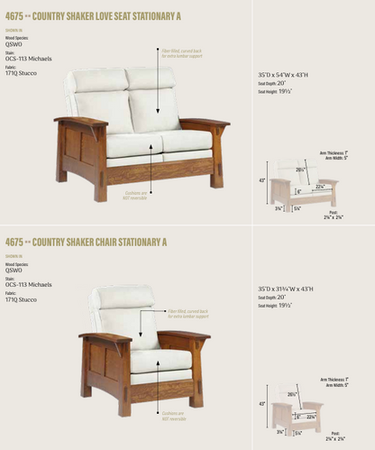 Country Shaker  Chair, Stationary A