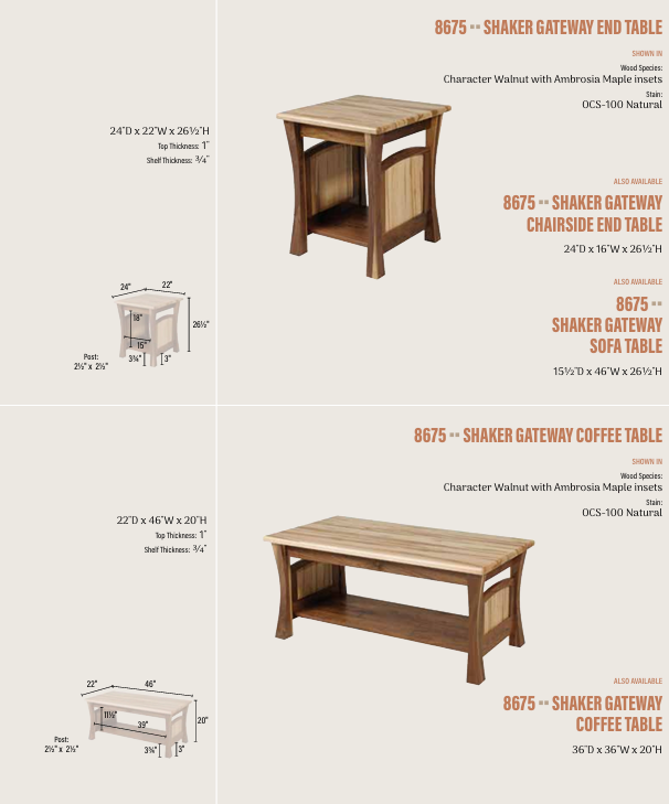 Shaker Gateway Coffee Table