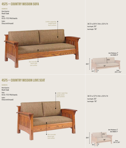Country Mission Love Seat