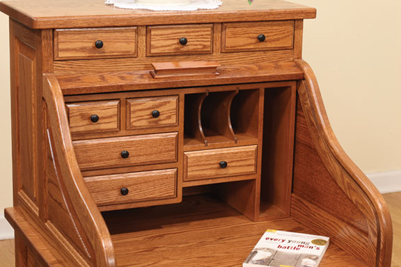 28″ Secretary Rolltop Desk